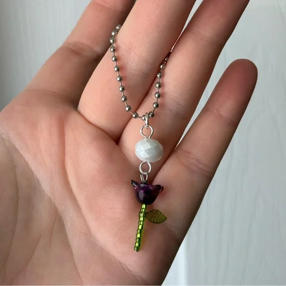 Beaded Flower Keychain - Picture 3 of 8